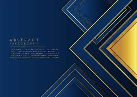 Abstract gold metallic square shape design luxury concept with space for text Stock Illustration
