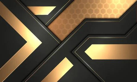 Abstract gold modern geometric shape background Stock Illustration