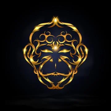 Abstract gold monkey Stock Illustration