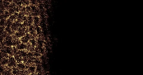 Abstract gold multi particles wave movement tv film transition on black Vidéo 95972722
