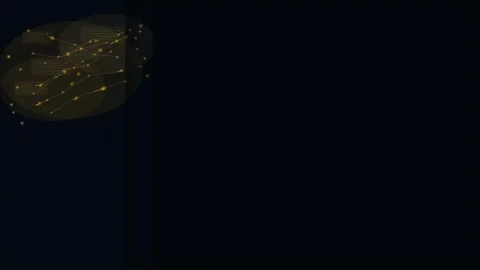 Abstract Gold Network Connections and Data Nodes on Dark Background 4K Stock Footage 336218099