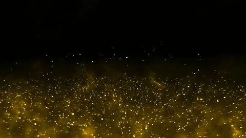 Abstract gold particle effect on black background Stock Footage 119333081