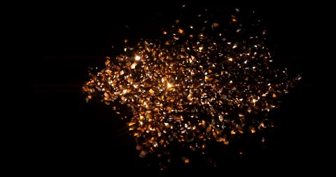 Abstract Gold Particles Background with sparks and glowing elements shining b Stock Footage 128953467