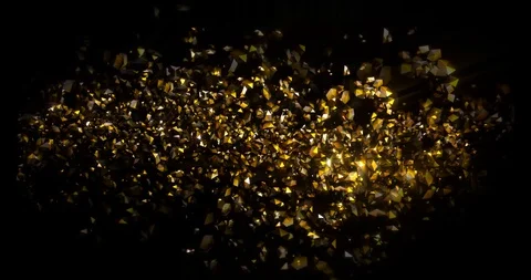 Abstract Gold Particles Background with sparks and glowing elements shining b Stock Footage 128953494