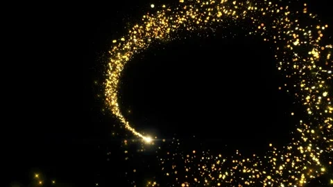 Abstract Gold Particles dust trail Moving Background. fast energy flying wave Stock Footage 246717859