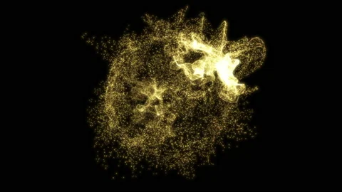 Abstract Gold Particles Energy. Fluid Particles Stock-Footage 236378601