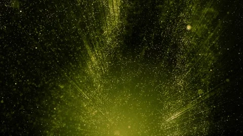 Abstract gold particles floating slow motion dark green background animation Stock Footage 327594400