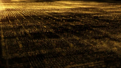 Abstract Gold Particles Matrix Grid Particle Background Stock Footage 168997519