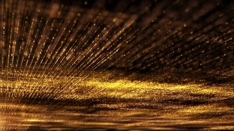 Abstract Gold Particles Matrix Grid Particle Background Vídeo Stock 168997536