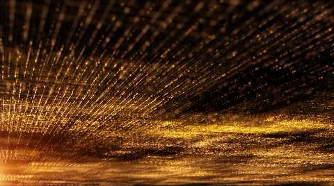 Abstract Gold Particles Matrix Grid Particle Background Stock Illustration