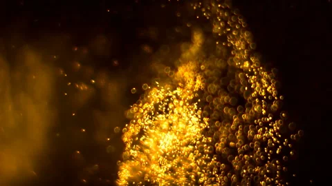 Abstract Gold Particles In Motion Stock Footage 151328978