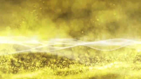 Abstract gold particles with waves looping motion background 库存影片 334078140