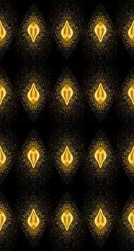 Abstract gold pattern on black background. Seamless luxury pattern for fabric. Stock Illustration