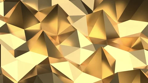 Abstract Gold Polygonal Background Shimmering Geometric Surface Vidéo 347300315