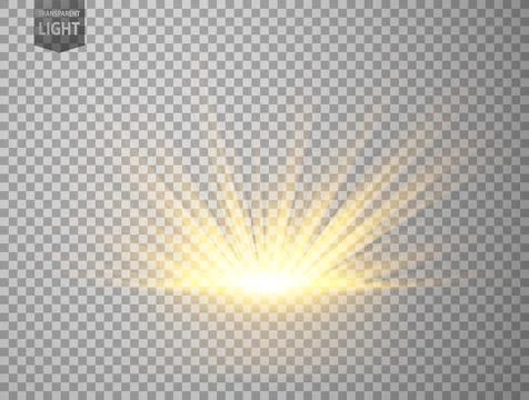 Abstract Gold Rays Rising. Isolated on Transparent Background, Vector Illus.. Stock Illustration