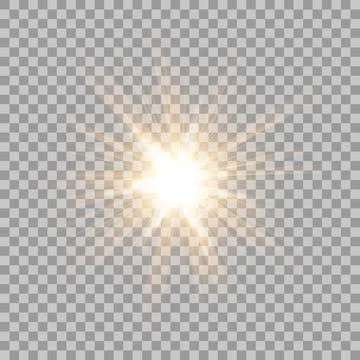 Abstract Gold Rays Shine. Isolated on Transparent Background, Vector Illust.. Stock-Illustration
