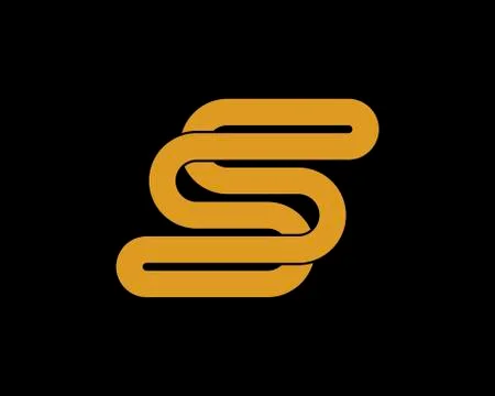 Abstract gold S letter initial Stock Illustration