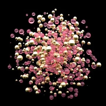 Abstract gold shape black background. 3d illustration, 3d rendering. Stock Illustration