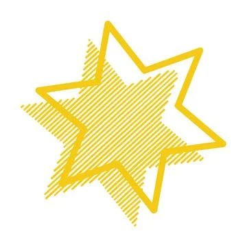 Abstract Gold Star Frame With Diagonal Lines Star Shadow Icon Stock Illustration