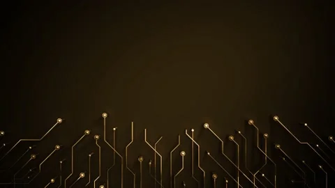 Abstract Gold Steampunk Technology Chipset Motherboard Animation Stock Footage 141322822