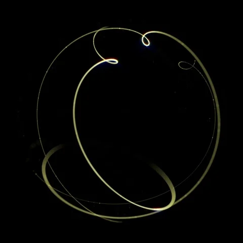 Abstract gold strings light in sphere shape. Glitter circle glare effect Stock Footage 76898214