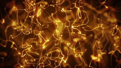 Abstract Gold Strings Waving Fx Background Loop Stock Footage 163049130