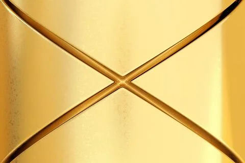 Abstract gold surface with intersecting embossed lines forming cross. Luxur.. Stock Illustration