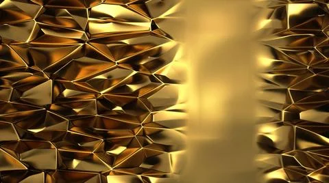 Abstract Gold Surface triangle ceiling with blank space Abstract 3D Backgr... 库存照片