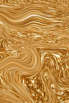 Abstract gold swirl texture background with liquid metallic waves and glossy Stock Illustration