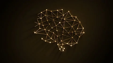 Abstract Gold Technology Cyber Brain Plexus Patterns Background Fx Stock Footage 140723167