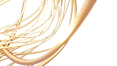 Abstract Gold torus 3D rendering multiple pattern rotation, Network Stock Footage 147660452