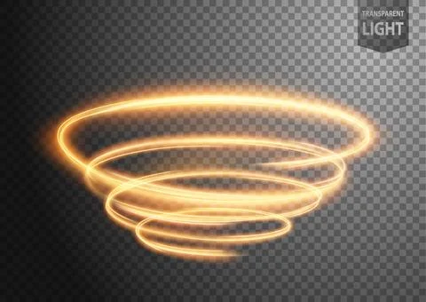 Abstract Gold Vortex of Light with A Transparent Background, Isolated and E.. イラスト素材