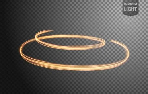 Abstract Gold Wave of Light with A Transparent Background, Isolated and Eas.. Illustrazione stock