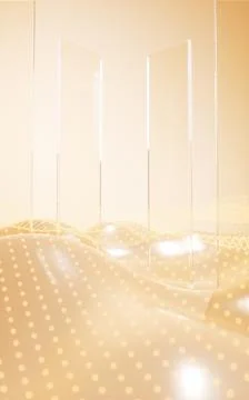 Abstract gold waves, smooth curves, gradient background. Minimalist design... Stock Illustration
