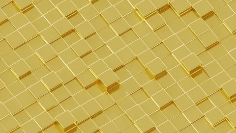 Abstract Golden 3D Cubes Wave Seamless Loop - Luxury Finance Background Stock Footage 340435045