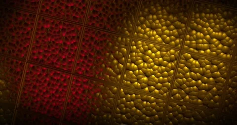 Abstract golden 3D geometric pattern. Mosaic metallic background for event. 3D Stock Footage 130340959