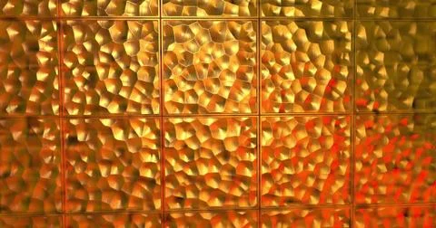 Abstract golden 3D geometric pattern. Mosaic metallic background for event. 3 Illustrazione stock