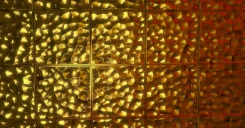 Abstract golden 3D geometric pattern. Mosaic metallic background for event. 3 Illustrazione stock