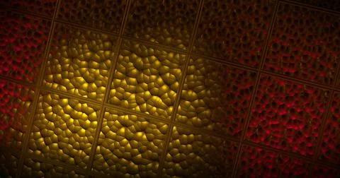 Abstract golden 3D geometric pattern. Mosaic metallic background for event. 3 Illustrazione stock