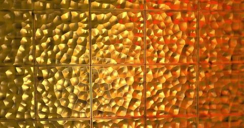 Abstract golden 3D geometric pattern. Mosaic metallic background for event. 3 Illustrazione stock