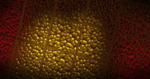 Abstract golden 3D geometric pattern. Mosaic metallic background for event, 3D Illustrazione stock