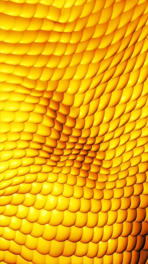 Abstract golden 3D pattern with wavy reflective surface resembling metallic.. Stock Footage 318682081