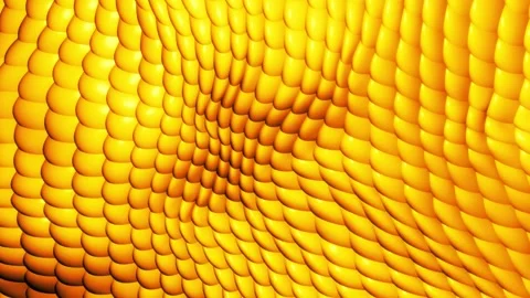 Abstract golden 3D pattern with wavy reflective surface Stock Footage 321208666