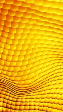 Abstract golden 3D pattern with wavy reflective surface resembling metallic.. Stock Illustration