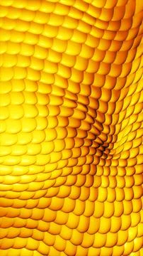 Abstract golden 3D pattern with wavy reflective surface resembling metallic.. Stockillustratie