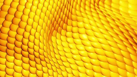 Abstract golden 3D pattern with wavy reflective surface 스톡 일러스트