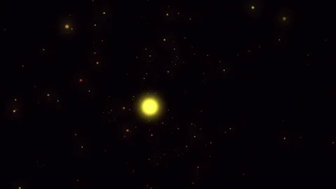 Abstract golden and red glowing particles floating in deep space Vídeos de archivo 336933702