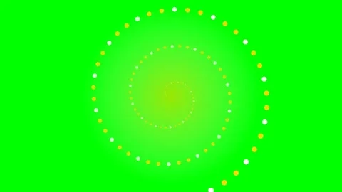 Abstract golden and white dotted spiral pattern on a vibrant green background Stock Footage 341839305