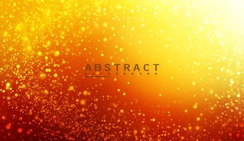 Abstract golden background with glowing particle effect and bright flare warm Ilustración de archivo