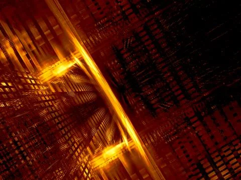 Abstract golden background with perspective composition - 3d illustration Stock Illustration